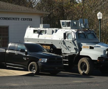 Brookside, which in 2018 had one full time police officer, now parks a riot control vehicle — townspeople call it a tank — outside the municipal complex and community center.