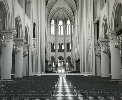 3D rendered image of the interior of the Notre Dame Chapel