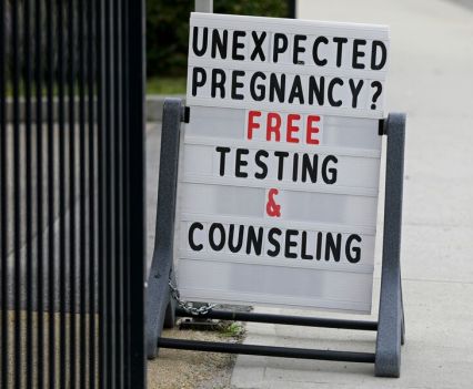 A crisis pregnancy center in Worcester, Massachusetts near a Planned Parenthood center.