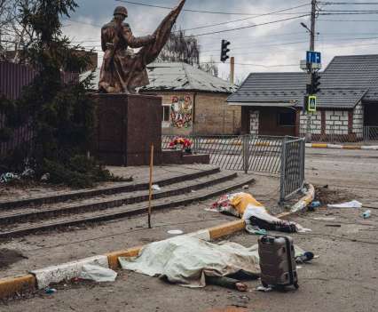 Dead bodies, victims of the war in Ukrain