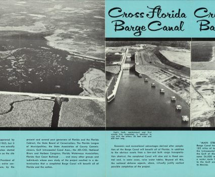 A leaflet describes the vision for the Cross Florida Barge Canal, likely published by the Canal Authority of Florida around 1969. (State Archives of Florida/Florida Memory)