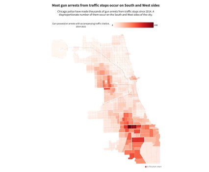 Most gun arrests from traffic stops occur on South and West sides