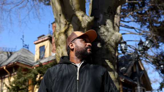 Edson DaSilva grew up on Monadnock Street in Uphams Corner and played baseball beneath the beech tree in neighbor Bob Haas’s yard. DaSilva is part of the DePina clan, a family of Cape Verdean immigrants who once owned houses up and down the street. Jessica Rinaldi/Globe Staff