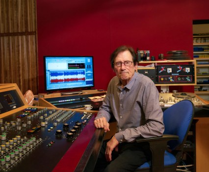 American audio engineer Bernie Grundman photographed in his mastering studio.