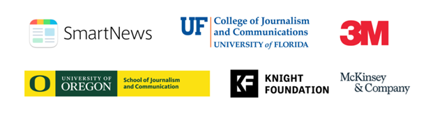 The logos for the 2022 Online Journalism Awards sponsors.