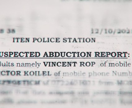 Photo of a police report on the suspected abduction of Kenyan runner