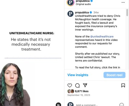 Screenshots of social media comments next to video