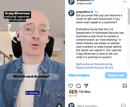 Screenshots of social media comments next to video