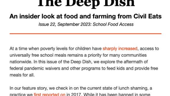 Screenshot of "The Deep Dish" article