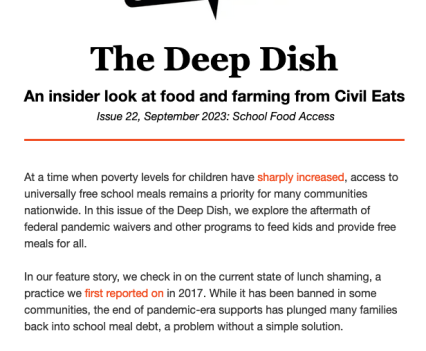 Screenshot of "The Deep Dish" article