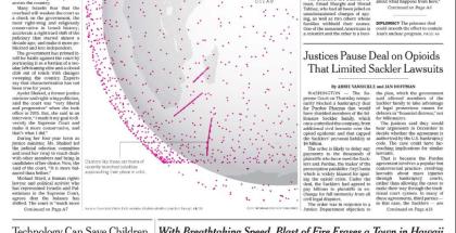 Still image of a New York Times article in a newspaper