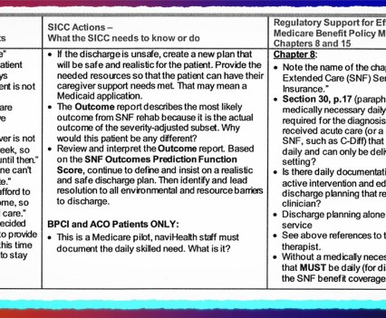 An image from a Navihealth document on \"SNF Provider Resistance Statements\"