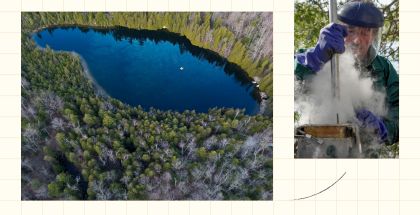 An aerial view of Crawford Lake. Layers of sediment at its bottom hold a record of more than a thousand years of history.